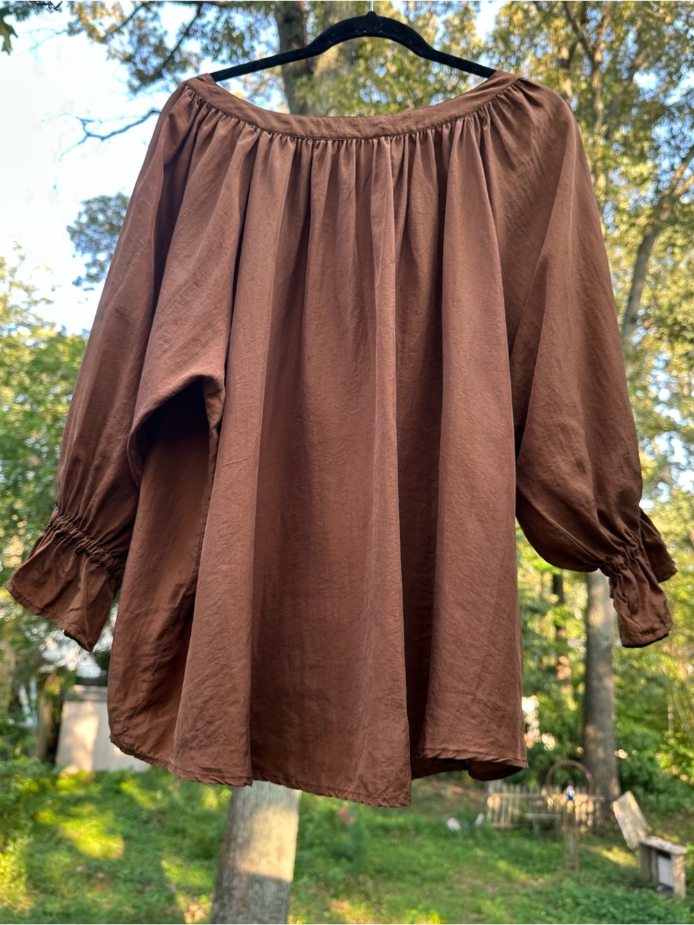 Bronze Silk Poet Blouse - Picture 5 of 15